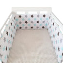 Nordic Stars Baby Bed Thicken Bumpers Zipper Design One-piece Crib Around Cushion Cot Protector Pillows 200*30 CM HuggingBub LWJX 