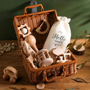 Natural Wooden Baby Rattle & Teether Set – Safe Toys for 0–12 Months