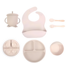 Baby Silicone Feeding Tableware Set (6 pieces) Baby Silicone Feeding Tableware Set (6 pieces) HuggingBub Cream 