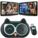 Wireless CarPlay Adapter with Rear Seat Camera – 1080P Night Vision Monitor for Kids