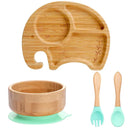 Bamboo Safety Set: Suction Baby Bowls, Plates, and Spoon/Fork Bamboo Safety Set: Suction Baby Bowls, Plates, and Spoon/Fork HuggingBub 