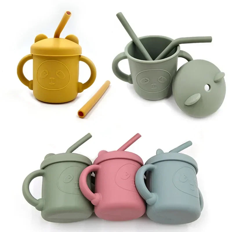 Silicone Training Cups: StrawBlossom Sippy Silicone Training Cups: StrawBlossom Sippy HuggingBub 