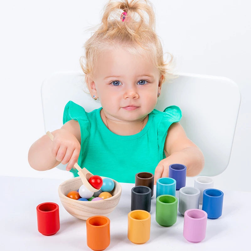Montessori Wooden Toy: Safe & Educational Color Matching game Montessori Wooden Toy: Safe & Educational Color Matching game HuggingBub 