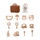 Natural Wooden Baby Rattle & Teether Set – Safe Toys for 0–12 Months