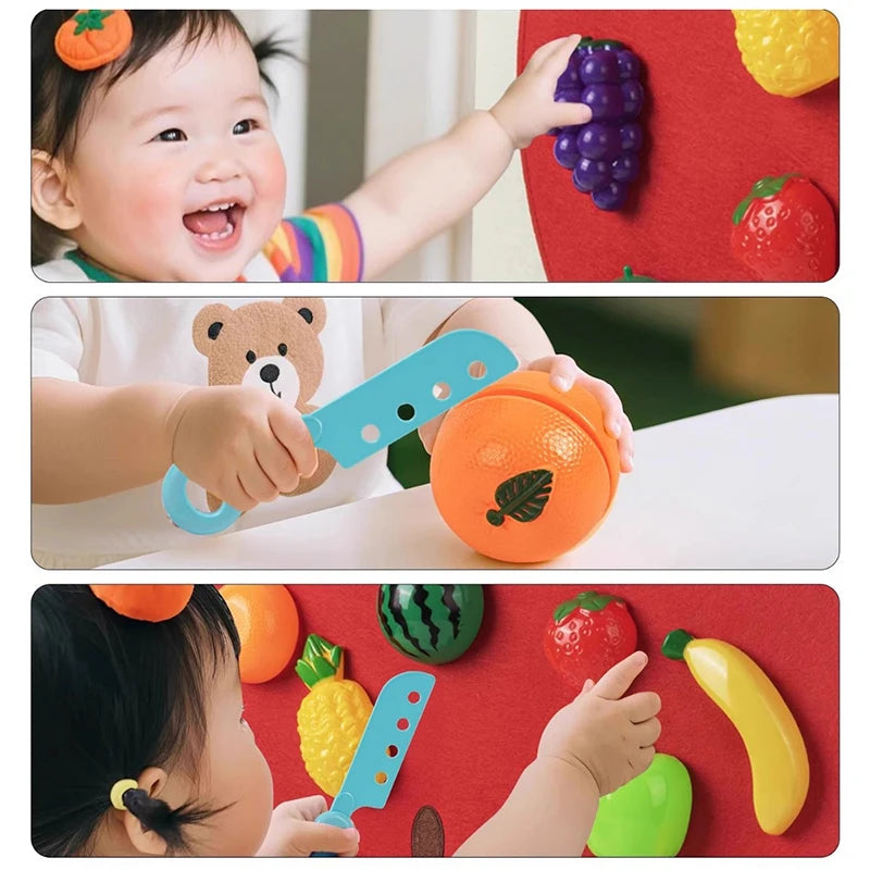 Montessori Felt Food Wall Toy for Toddlers (Fruits and Veggies Board)