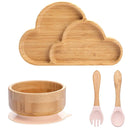 Bamboo Safety Set: Suction Baby Bowls, Plates, and Spoon/Fork Bamboo Safety Set: Suction Baby Bowls, Plates, and Spoon/Fork HuggingBub 