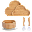 Bamboo Safety Set: Suction Baby Bowls, Plates, and Spoon/Fork Bamboo Safety Set: Suction Baby Bowls, Plates, and Spoon/Fork HuggingBub 
