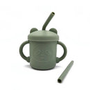 Silicone Training Cups: StrawBlossom Sippy Silicone Training Cups: StrawBlossom Sippy HuggingBub Green 
