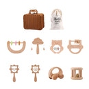 Natural Wooden Baby Rattle & Teether Set – Safe Toys for 0–12 Months
