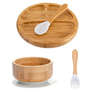 Bamboo Safety Set: Suction Baby Bowls, Plates, and Spoon/Fork Bamboo Safety Set: Suction Baby Bowls, Plates, and Spoon/Fork HuggingBub 