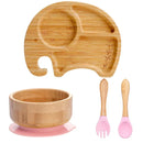 Bamboo Safety Set: Suction Baby Bowls, Plates, and Spoon/Fork Bamboo Safety Set: Suction Baby Bowls, Plates, and Spoon/Fork HuggingBub 