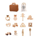 Natural Wooden Baby Rattle & Teether Set – Safe Toys for 0–12 Months