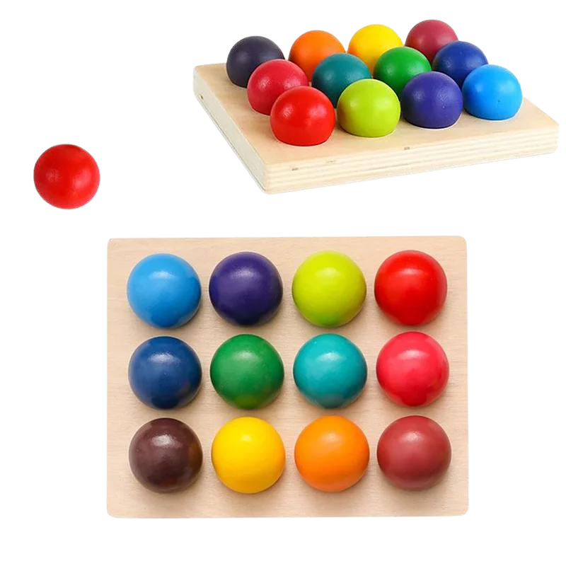 Montessori Wooden Toy: Safe & Educational Color Matching game Montessori Wooden Toy: Safe & Educational Color Matching game HuggingBub Spectrum Match 
