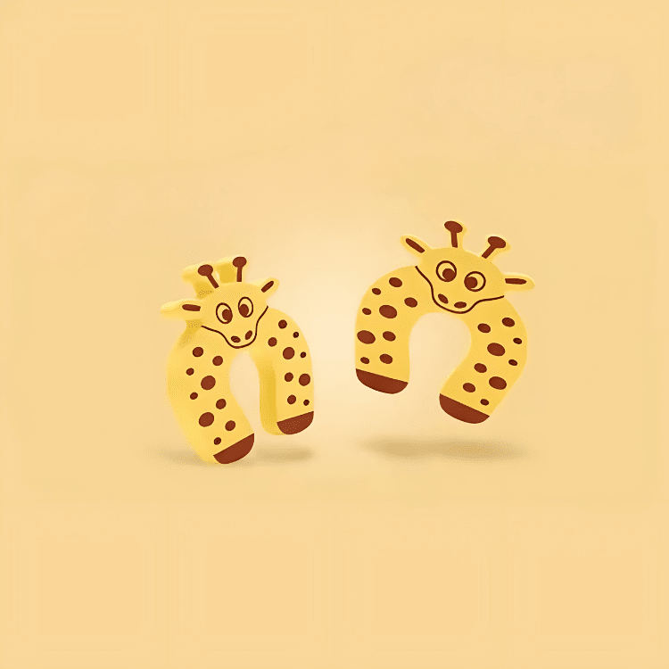 Baby Door Stopper & Finger Guard: ZooGuard ZooGuard: Baby Door Stopper & Finger Guard HuggingBub Yellow Giraffe - 2 pieces 