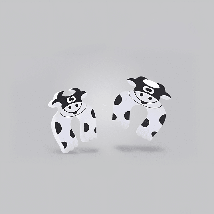 Baby Door Stopper & Finger Guard: ZooGuard ZooGuard: Baby Door Stopper & Finger Guard HuggingBub Black and white cow - 2 pieces 
