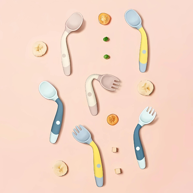 Baby Led Weaning Silicone Spoon & Fork Cutlery Set