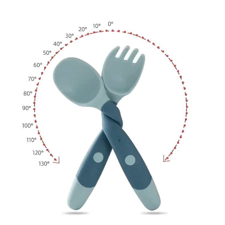 Baby Led Weaning Silicone Spoon & Fork Cutlery Set